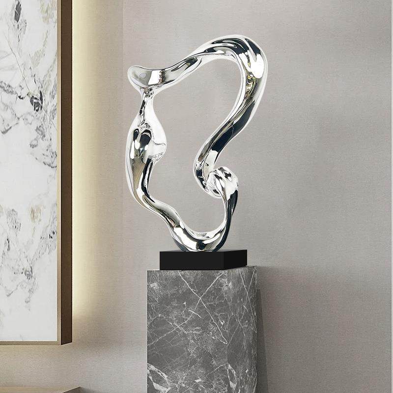 飘动雕饰现代简约树RHJ脂大理石波浪样摆件板间大厅酒店大堂装品,家居饰品,装饰摆件,淘宝优惠券,粉丝福利购,淘宝优惠卷