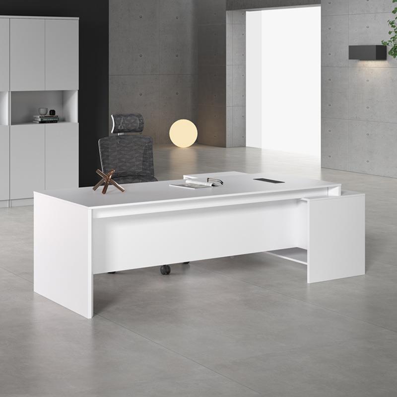 合办公桌简现代白约色老板办公桌椅组台大班经理主SJRG-028管办公