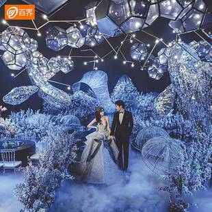 婚礼堂道发光玲XWB件珑灯球海洋风顶格具宴会厅部挂装饰酒店吊顶