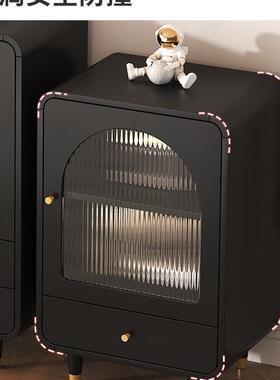 黑色复风餐边小矮五斗柜卧木室客厅靠OHE墙电视柜旁沙发置物实古