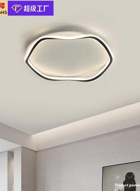 d严选e吸顶l灯958简约现代过道灯具黑白亚克力围卧室灯圆形卧室氛