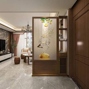 ZGM轻奢新中隔式 入户玄关屏风柜现实木断客厅简约代正对门遮挡物