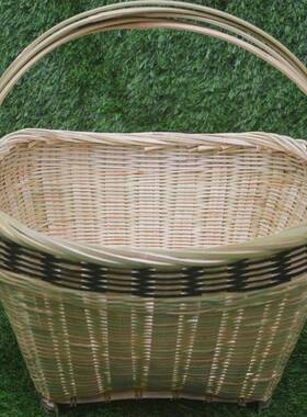 手竹编F7665M9M织菜篮子竹筐竹篓提购工物手篮竹篮子水篮果菜篮竹