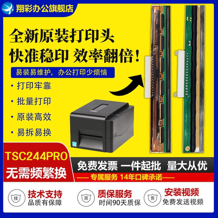 适用 TSC244打印头 TSC244Pro打印头  TTP-244打印头 TE244 标签条码打印机TSCG210 4T200 TSCDA200 TSC4502