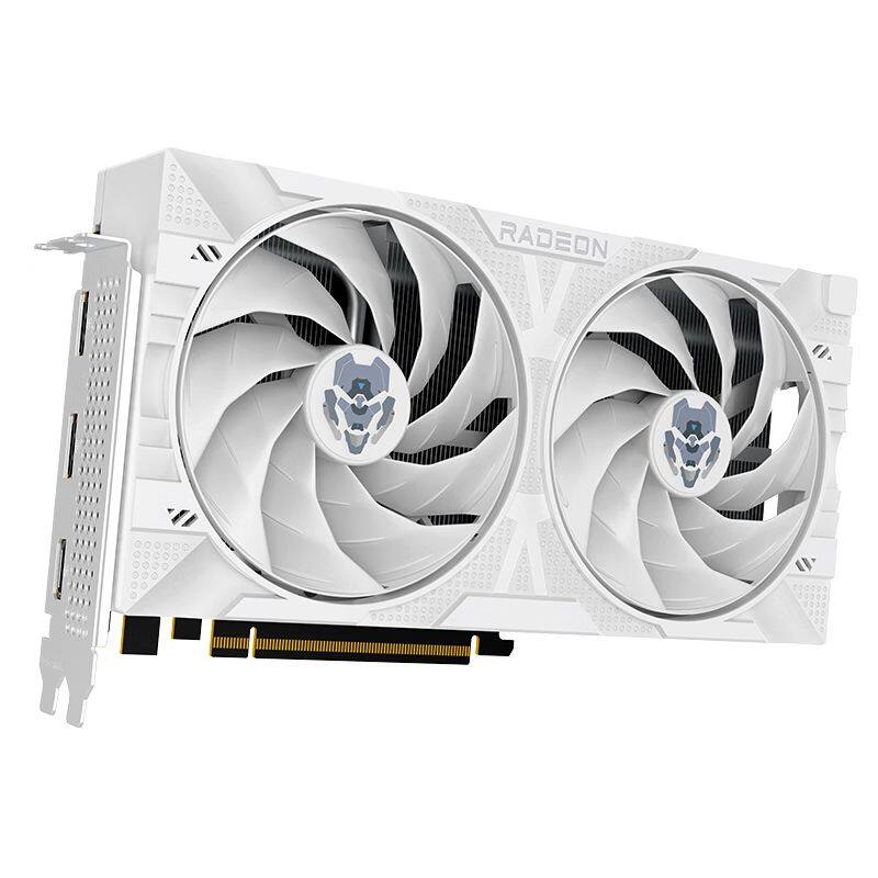 全新瀚铠 AMD RX9060XT 合金 显卡 16g显存 白色 v1 四热管