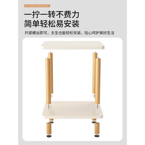 床头柜置物柜简约现家用卧室小XMS1型出租屋收纳储物柜极代窄架床