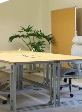 桦木铝型材单人多桌议人电桌长条脑桌会桌jz-02120开会个性创意办