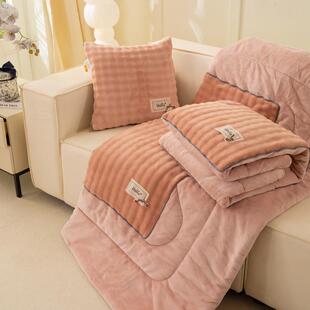 冬抱季加厚枕被枕车载用二合一头抱被子办MXP公室午睡家用可折叠