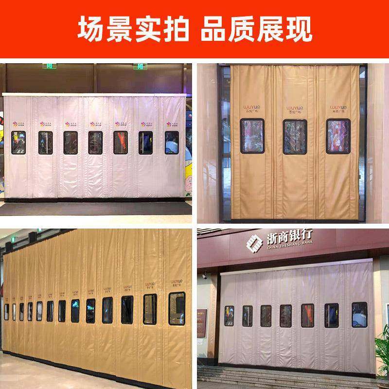 磁吸保暖加厚p门帘商超用防寒挡/风冬季u皮革保专温家棉用磁性商