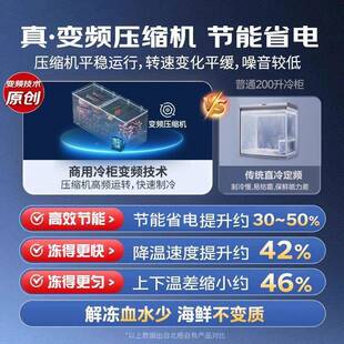 2550柜冰柜商用冷冻冷藏冷冻铜节管卧880升式 能大冰柜