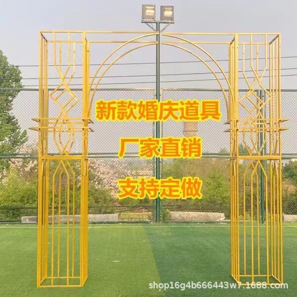 2023新款婚庆道具花门拱门婚礼堂欧式铁艺架子装饰舞台橱窗布置