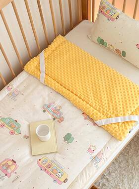 幼儿童全双层纱FPT床垫秋冬季加厚棉夹棉婴豆绒睡垫幼豆儿园宝宝