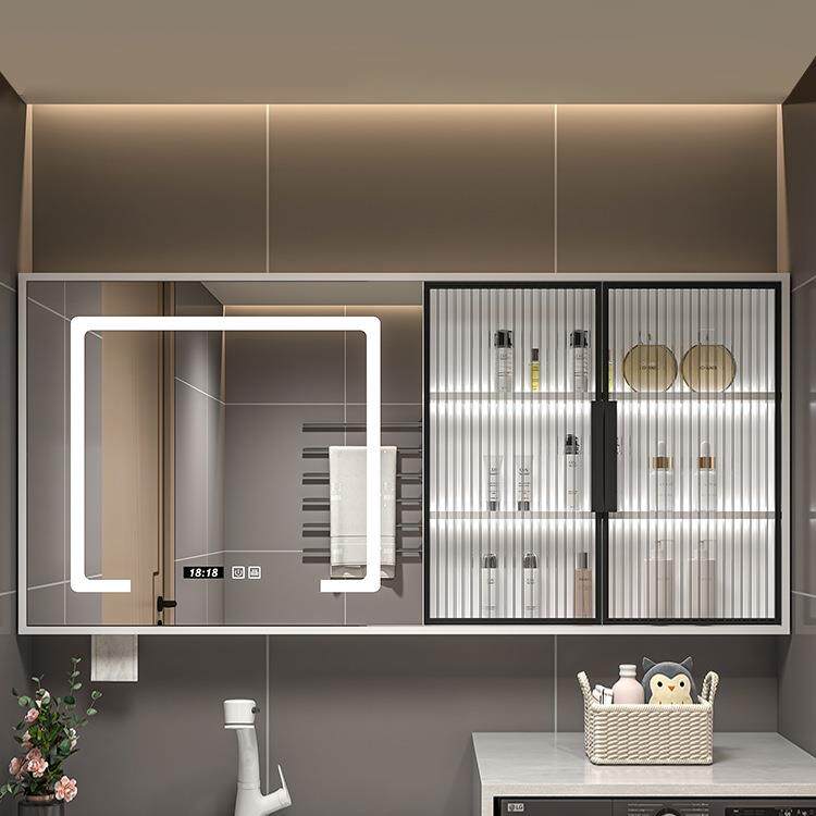 智能浴室柜208单独制挂墙间式带灯除镜雾卫生梳妆镜子带置物定架