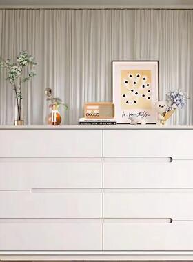 五斗现柜客RNQ厅靠墙实木奶油八斗储物柜简约纳代轻奢风卧室床尾