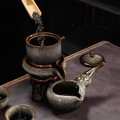 人半全自动创意石磨懒茶旋转tb-65860出水功夫茶泡器茶具套装家用