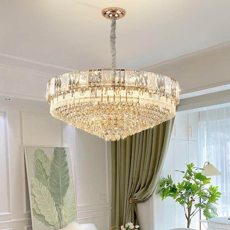 厅水60客晶式吊灯2024新款大气现代简厅约轻奢饭厅餐灯欧主卧室灯