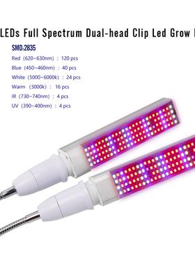 2全光谱LED种植双头0夹子REQ植物灯室内植物补光灯灯2V可控硅调光