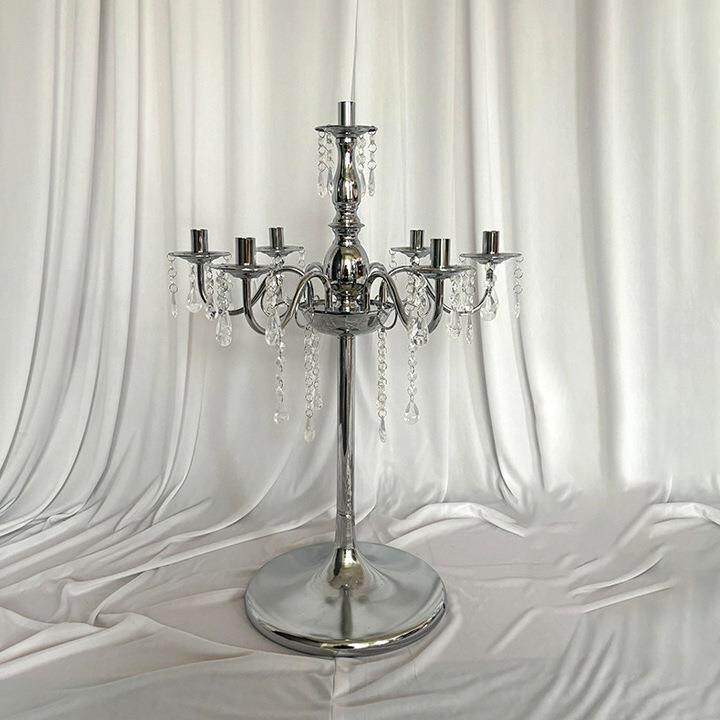 台新款婚礼礼道具品电镀金属烛婚餐桌中心装饰拍摄和橱窗烛台39展