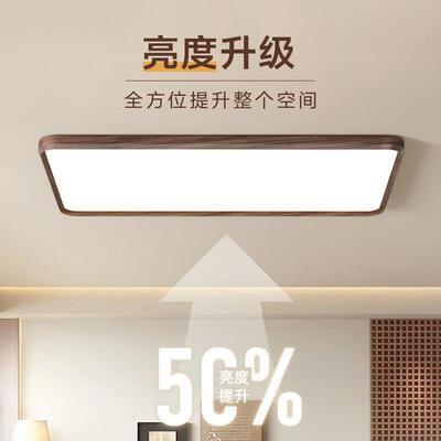 281中古蓝风普瑞全光谱护眼防光LED吸顶山灯现代简约无中缝客厅灯