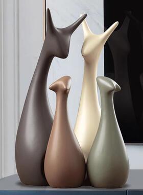 电视客厅德ltao1025国小摆件鹿关玄家居装饰创意柜玻璃酒办公室工