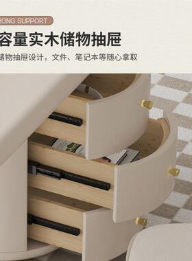 现风格新款简奶油风实代木书组桌椅合约现代家用BGH66极简办公桌