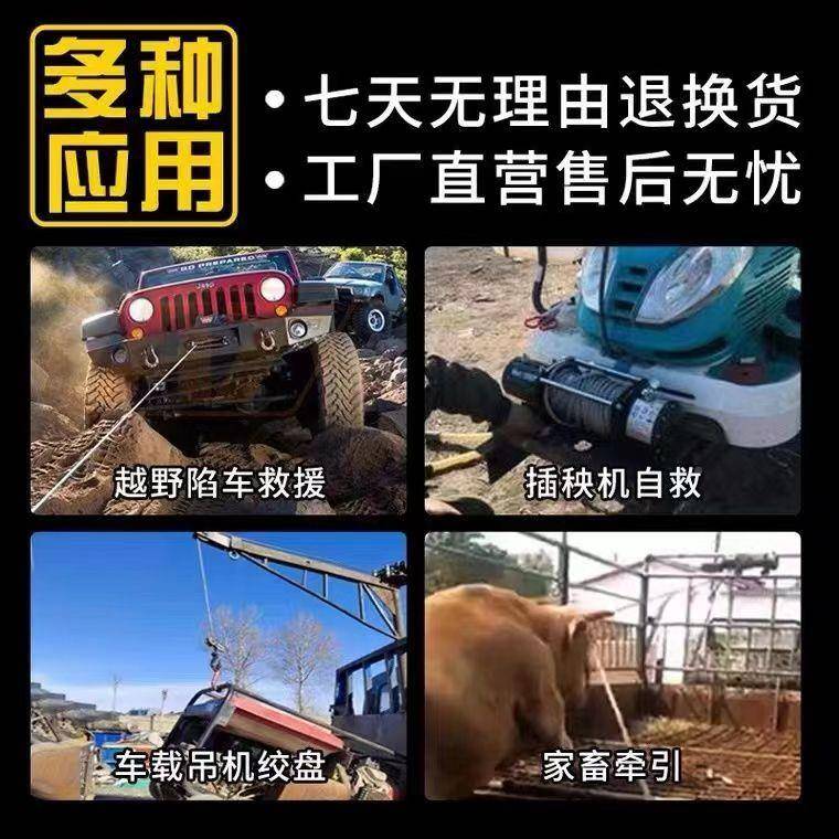 电动绞盘12v车载小吊机越野自救牵引器4V用962电动车2葫芦车提升