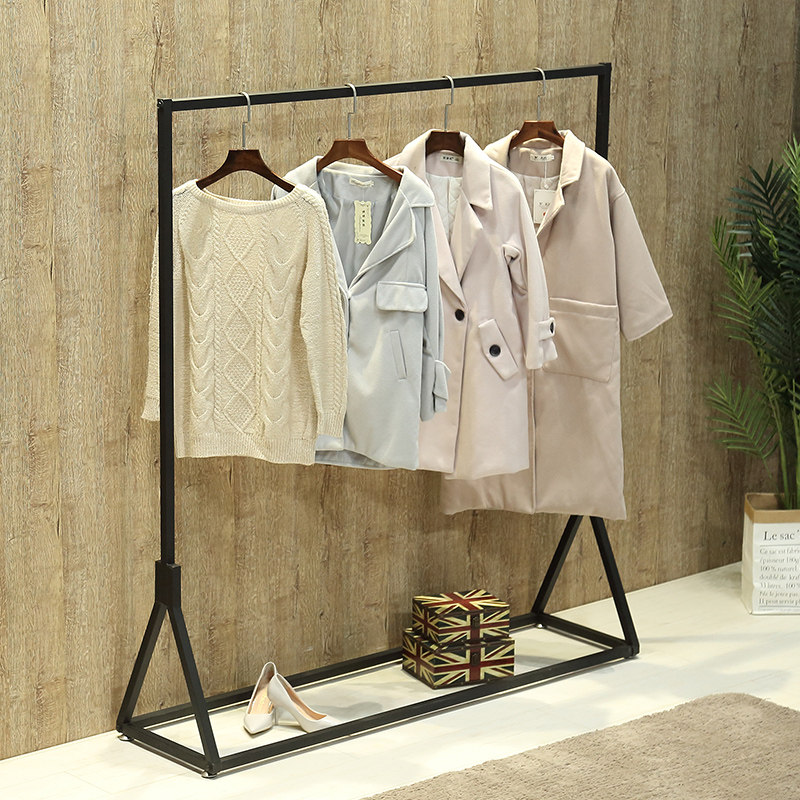 欧式铁艺服装架展示架 落地式婚纱陈列架 服装店货架侧挂龙门衣架