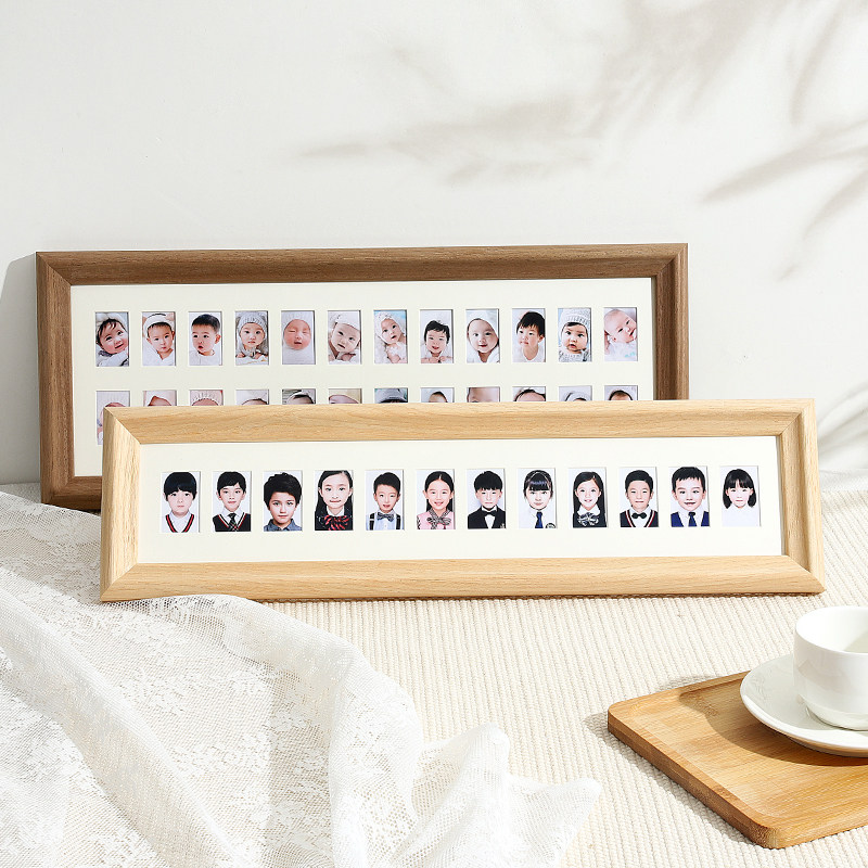 儿童证件照相框挂墙宝宝周岁成长纪念摆台婴幼儿记录相册框二寸照