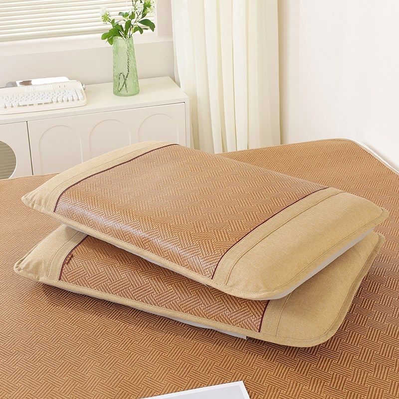 夏天凉席枕套单人夏季藤席枕头套学生成人透气枕芯套子一对装枕席,床上用品,枕套,淘宝优惠券,粉丝福利购,淘宝优惠卷