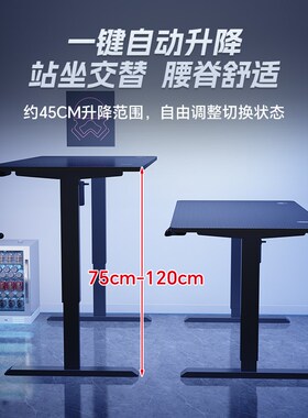 实木电动升降桌智能电脑桌可升降电竞桌子家用学习办公书桌工作台