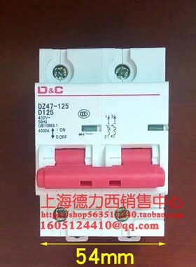 家用100A空气开关2P空开125A安220V两相大功率电闸刀断路器大电流