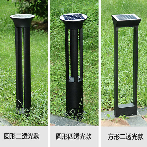 圆形太阳能LED草坪灯户外别墅庭院灯 公园草地小区景观地插灯方形