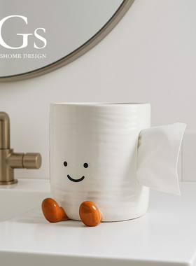 卫生间专用卷纸盒免打孔防水可爱2026新款厕所无芯纸巾收纳台桌面