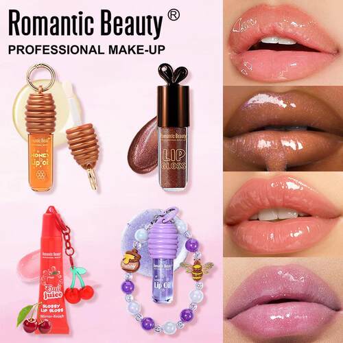 外贸 Chocolate Scent Lip Balm 果香蜂蜜润唇膏挂链唇部滋养护理