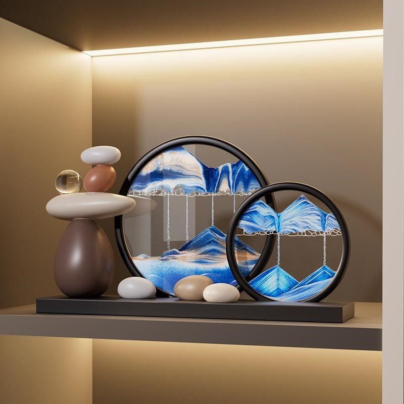 时来运转流沙画摆件家居客厅玄关电视柜酒柜装饰品轻奢高档办公室,家居饰品,装饰摆件,淘宝优惠券,粉丝福利购,淘宝优惠卷