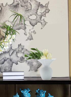 创意白色VSQ花样瓶花花器仿真居花装饰摆件家客厅板间绿植花艺插