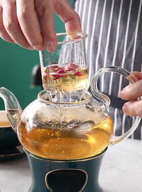 下LOO陶瓷G祖母绿煮果花茶壶水57315套装玻璃蜡烛加热花果午茶茶