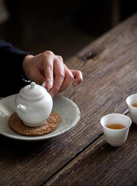 号白OYV小瓷茶壶用玉瓷小茶壶茶杯个性中家式陶瓷单壶功夫茶具泡
