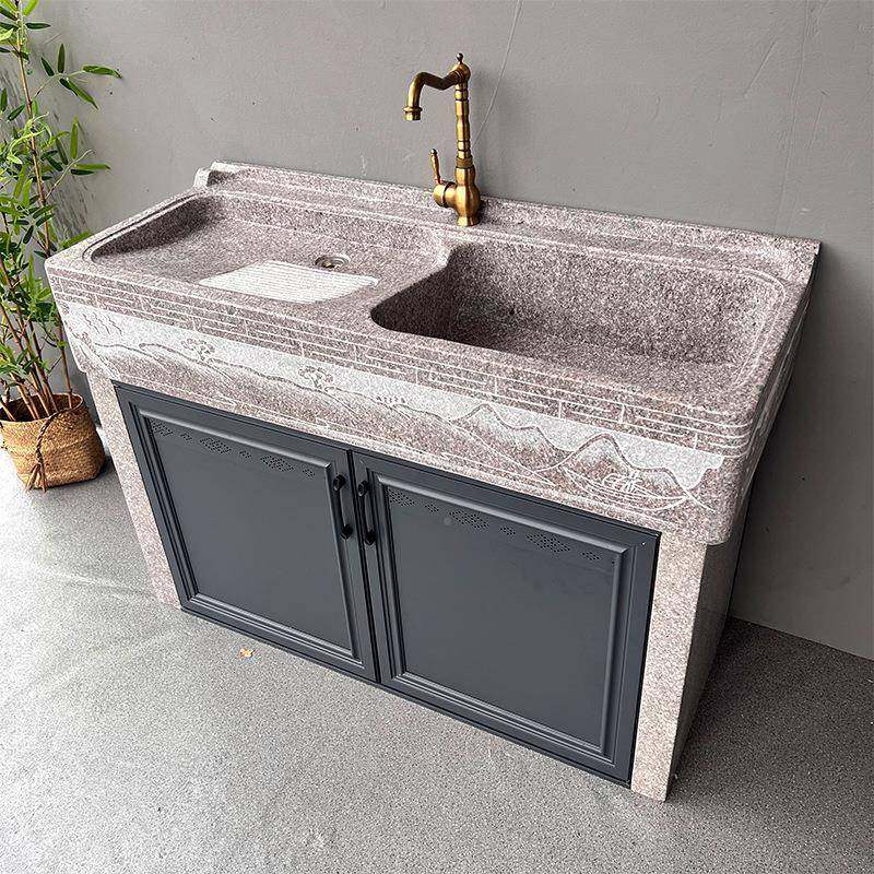 户外衣池带搓板一体洗台盆村大阳台花岗岩水槽农811室外理石洗衣