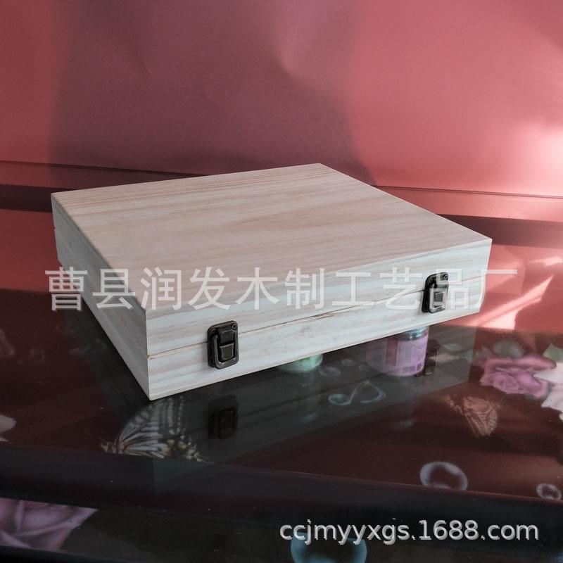 精油纳木款盒收盒72格皮筋精油手提木箱示分类柜展72格-1精油收纳