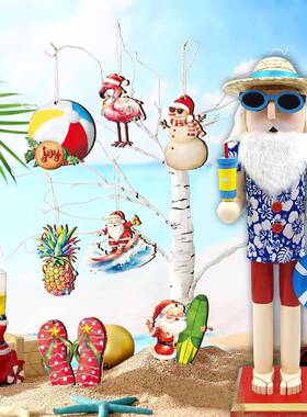 夏威夷木圣老人胡桃32797夹子海质滩胡桃兵礼品热带胡木派诞对装