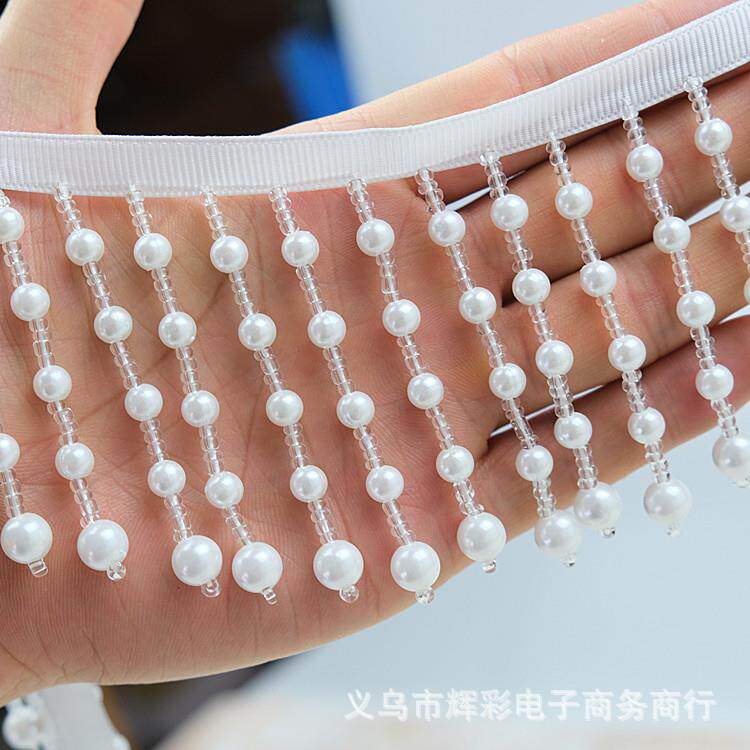 手缝仿珍服珠吊珠吊坠流苏边FXL窗花婚纱礼服汉服洛丽塔装帽帘子