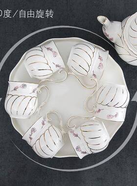 陶瓷水G5114套装家具用客茶杯度茶壶组合360旋转杯具送长辈送厅礼