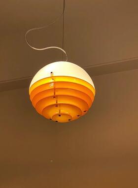 中古包厅豪斯日落橙色餐古吊灯床头吧台岛设522台孟菲斯计复师氛