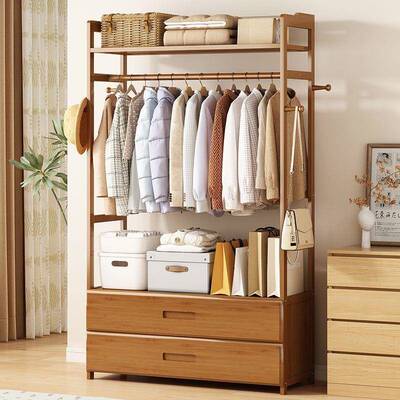 衣帽架落地衣室内挂衣架家用SSU阳台晾衣架卧室纳收物置架橱柜简