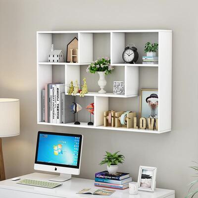 包邮墙上置物架壁吊墙面39006装饰架卧简室格子挂收纳约现代挂墙