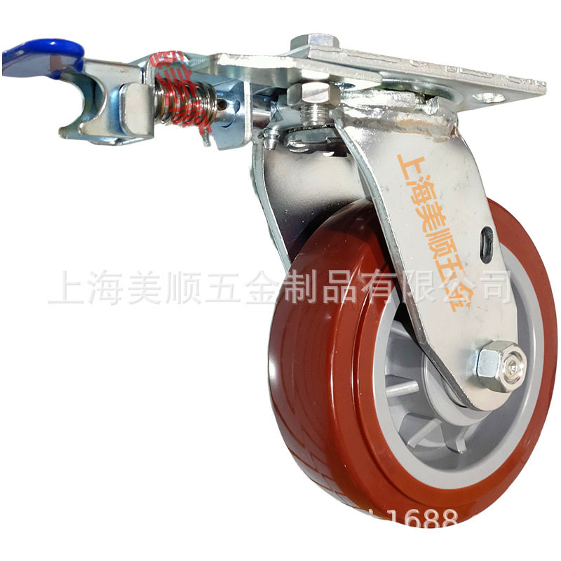 美顺4系列6寸脚踏踩式方向锁万向转定向物流机械仓储商业设备脚轮