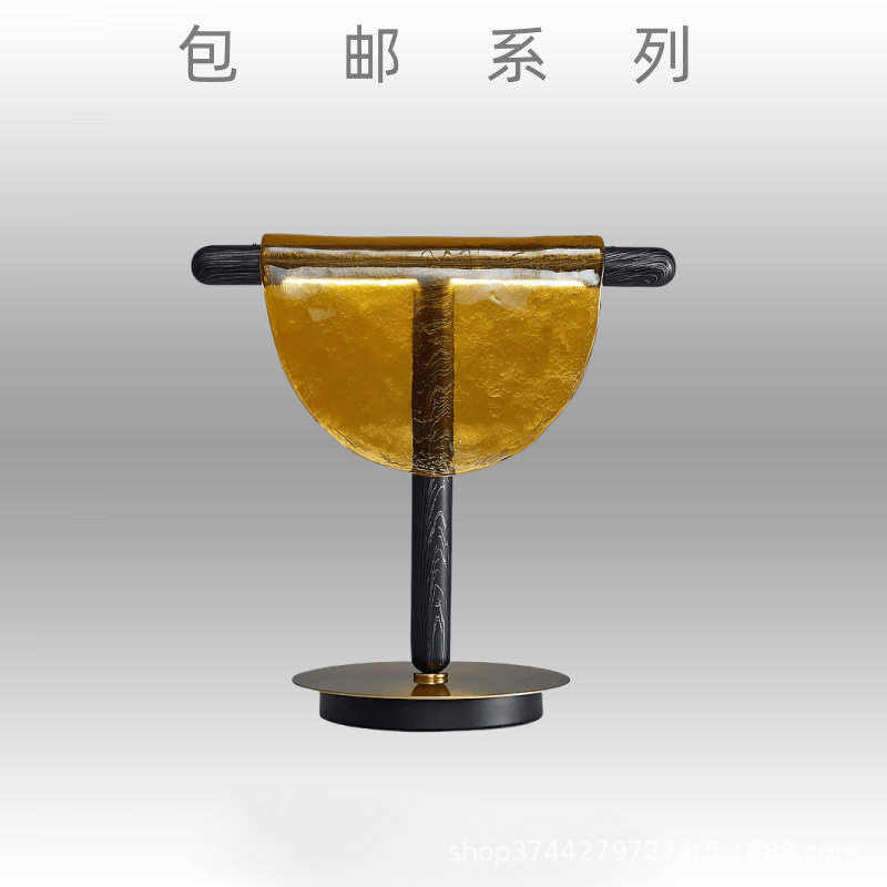 现代创意玻璃花纹客厅卧室床头北欧简约设计师样板房民宿艺术台灯