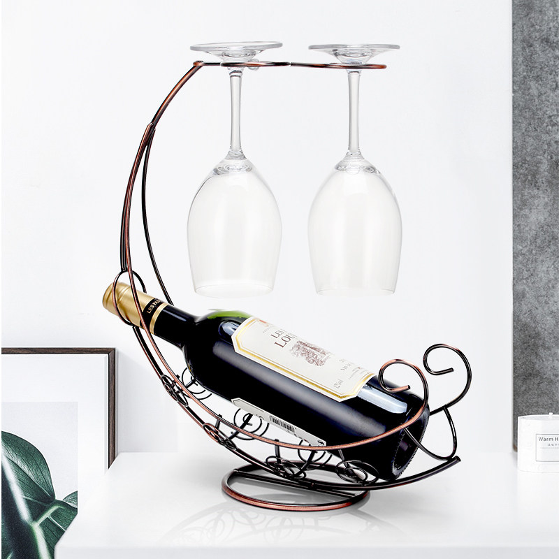 家用红酒杯架倒挂欧式创意红酒架摆件高脚杯架倒挂悬挂简约6只装