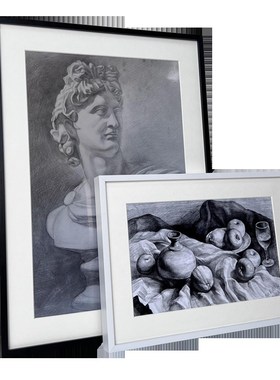 素描画框2k4k8k16k裱框四开水粉水彩手绘画外框16寸A3A4相框挂墙